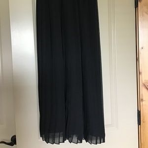 Sheer Pleated Maxi Skirt